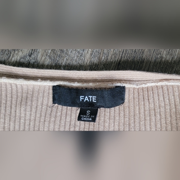 Fate Sweater Ribbed Women's S Yellow & Brown Heanly 1/4 Button Up Long-sleeved - Picture 6 of 12